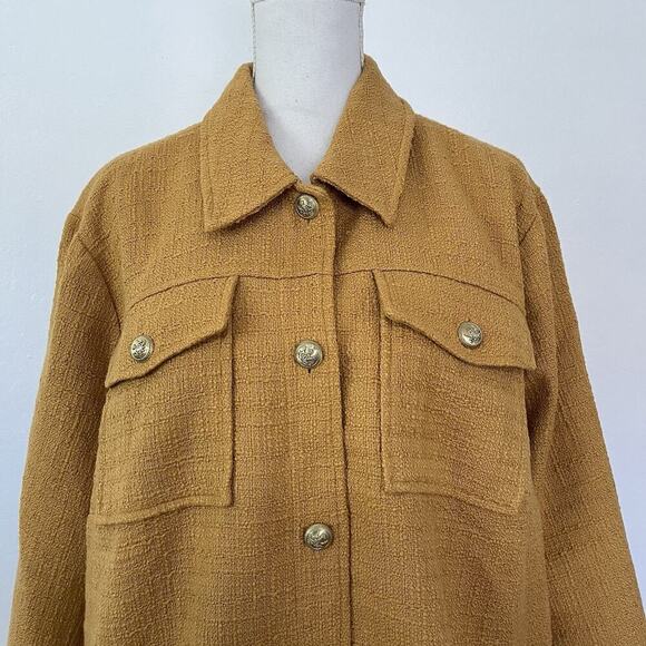J Jill Womens Modern Tweed Button Jacket Size 3X Honey Yellow Career Office NWT - Picture 5 of 10